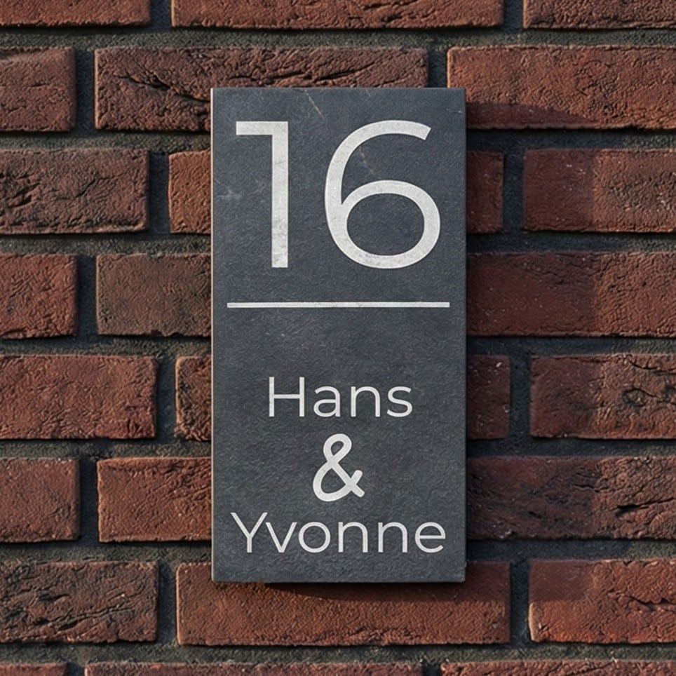 Naambord Leisteen 15 x 30 cm