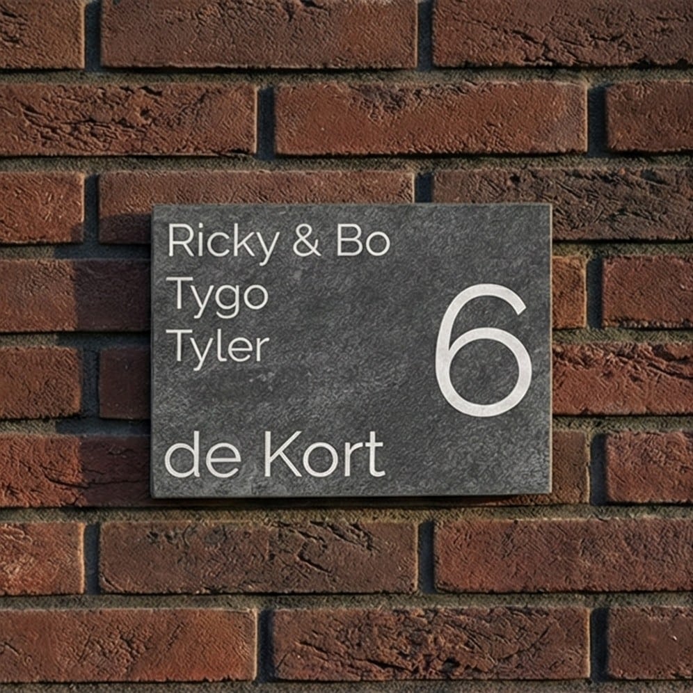 Naambord Leisteen 20 x 15 cm