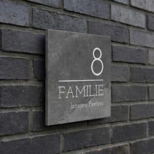 Naambord Leisteen 20 x 20 cm