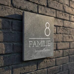 Naambord Leisteen 20 x 20 cm