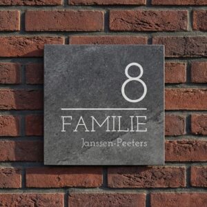 Naambord Leisteen 20 x 20 cm