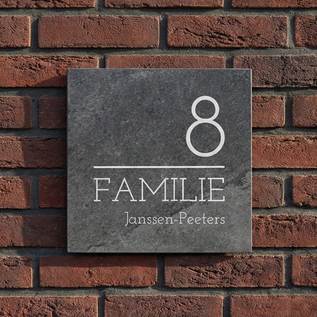 Naambord Leisteen 20 x 20 cm