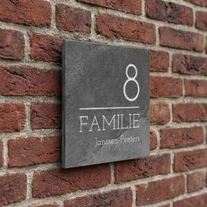 Naambord Leisteen 20 x 20 cm