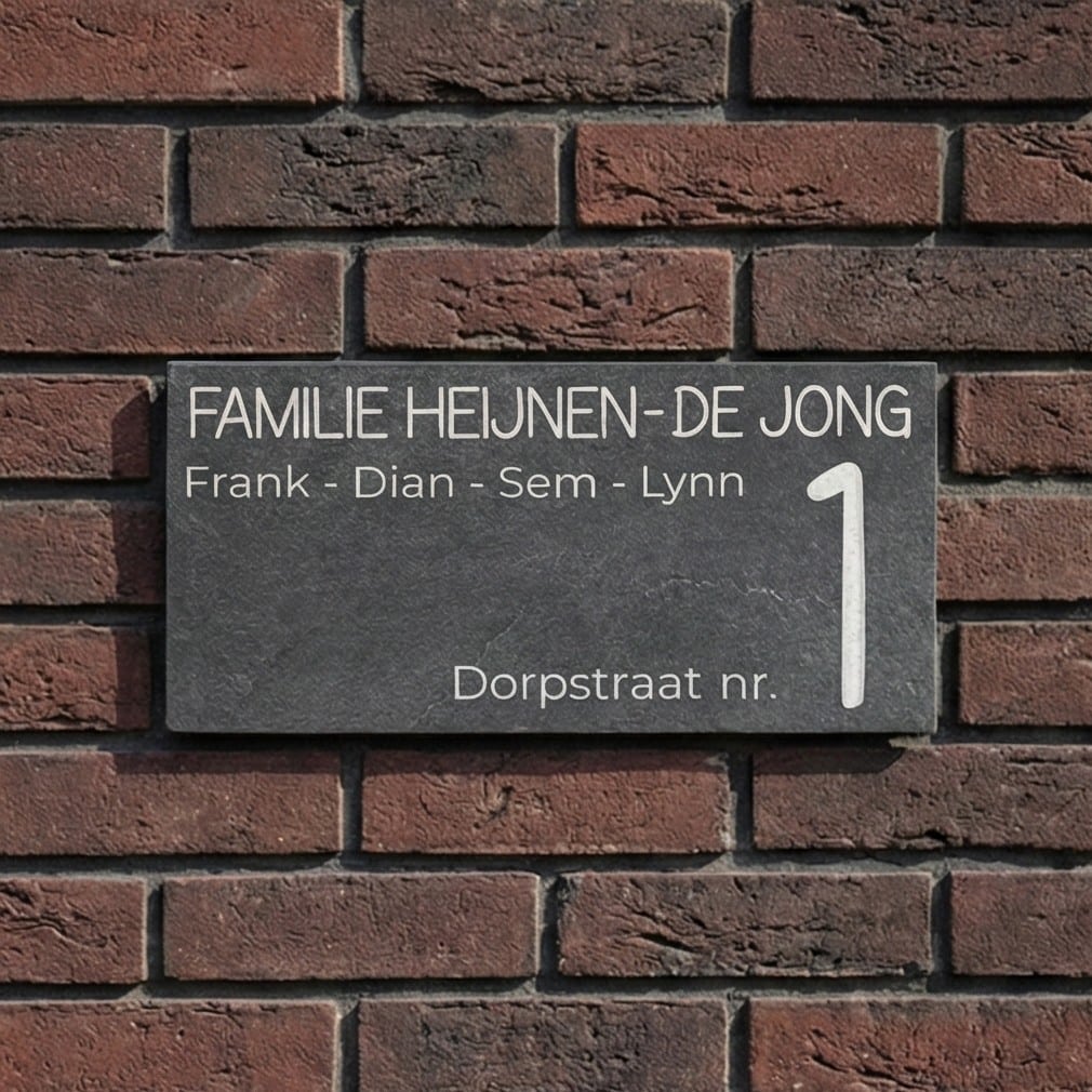 Naambord Leisteen 30 x 15 cm