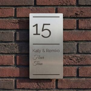 Naambord RVS 10 x 20 cm V01