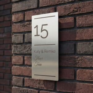 Naambord RVS 10 x 20 cm V01