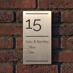 Naambord RVS 10 x 20 cm V01