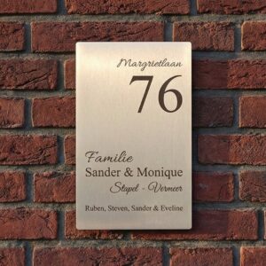 Naambord RVS 13 x 22 cm