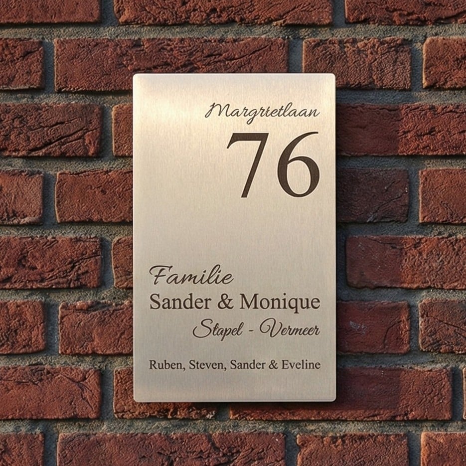 Naambord RVS 13 x 22 cm