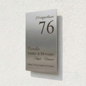 Naambord RVS 13 x 22 cm