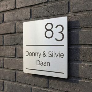 Naambord RVS 15 x 15 cm