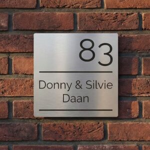 Naambord RVS 15 x 15 cm