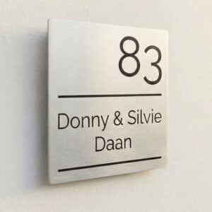 Naambord RVS 15 x 15 cm