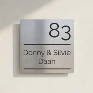 Naambord RVS 15 x 15 cm