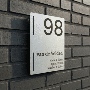 Naambord RVS 15 x 20 cm