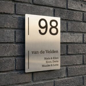 Naambord RVS 15 x 20 cm