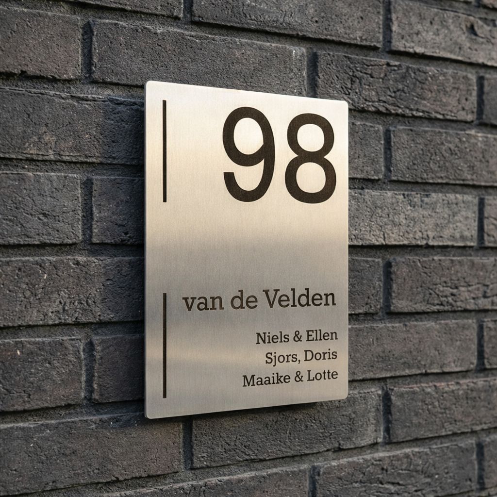 Naambord RVS 15 x 20 cm