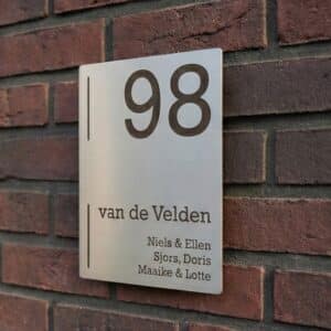 Naambord RVS 15 x 20 cm