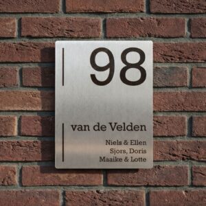 Naambord RVS 15 x 20 cm