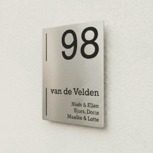 Naambord RVS 15 x 20 cm