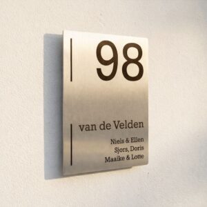 Naambord RVS 15 x 20 cm