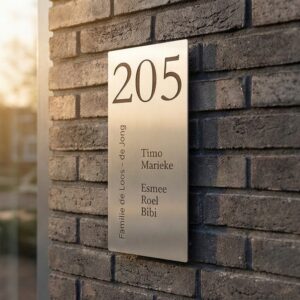 Naambord RVS 15 x 30 cm