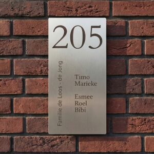 Naambord RVS 15 x 30 cm