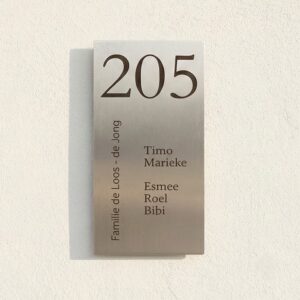 Naambord RVS 15 x 30 cm