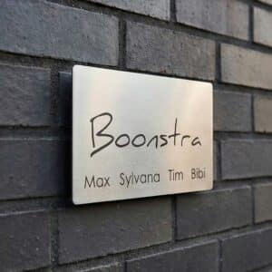 Naambord RVS 15 x 9 cm V01