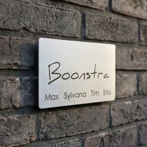 Naambord RVS 15 x 9 cm V01
