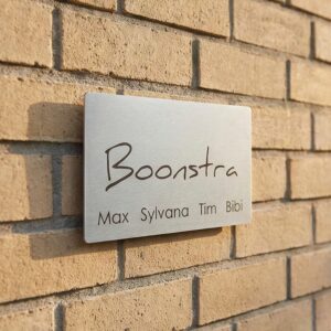 Naambord RVS 15 x 9 cm V01