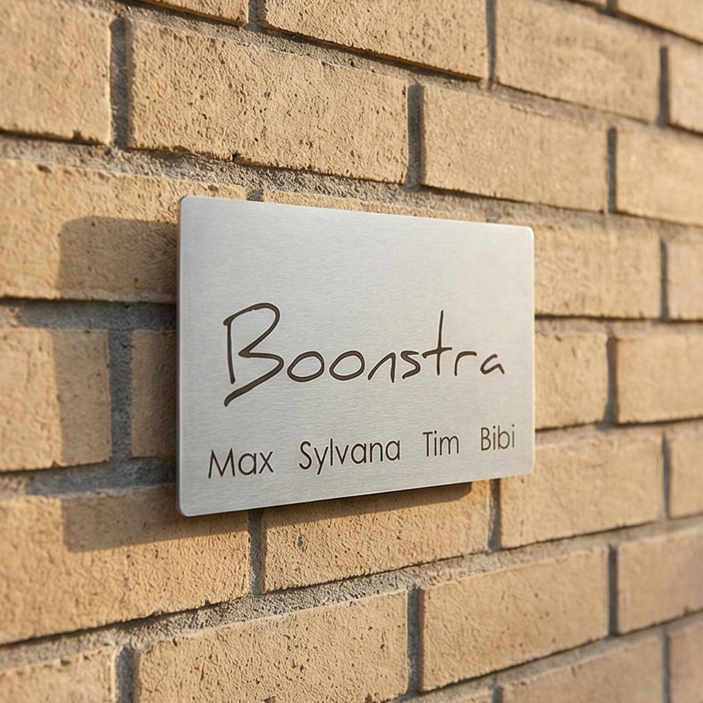 Naambord RVS 15 x 9 cm V01