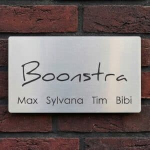 Naambord RVS 15 x 9 cm V01