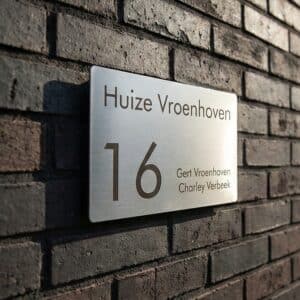 Naambord RVS 15 x 9 cm V02