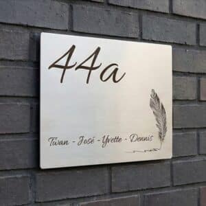 Naambord RVS 20 x 15 cm