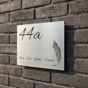 Naambord RVS 20 x 15 cm