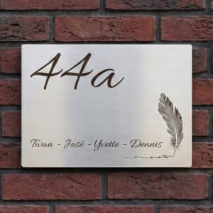 Naambord RVS 20 x 15 cm