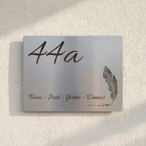 Naambord RVS 20 x 15 cm