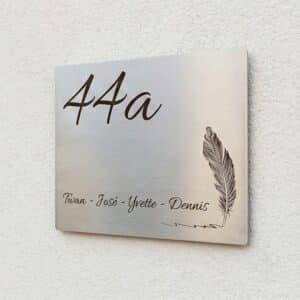 Naambord RVS 20 x 15 cm