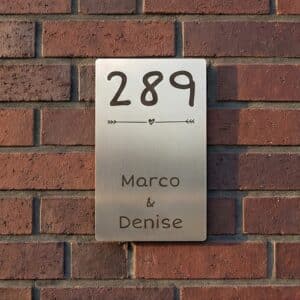 Naambord RVS 9 x 15 cm V01