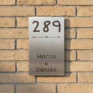 Naambord RVS 9 x 15 cm V01