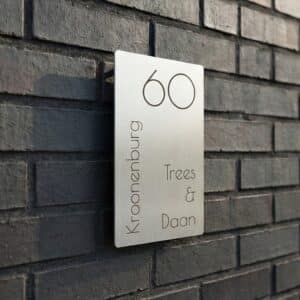 Naambord RVS 9 x 15 cm V02