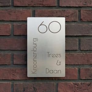 Naambord RVS 9 x 15 cm V02