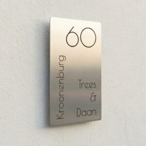 Naambord RVS 9 x 15 cm V02