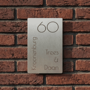 Naambord RVS 9 x 15 cm V02