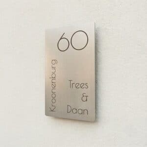 Naambord RVS 9 x 15 cm V02