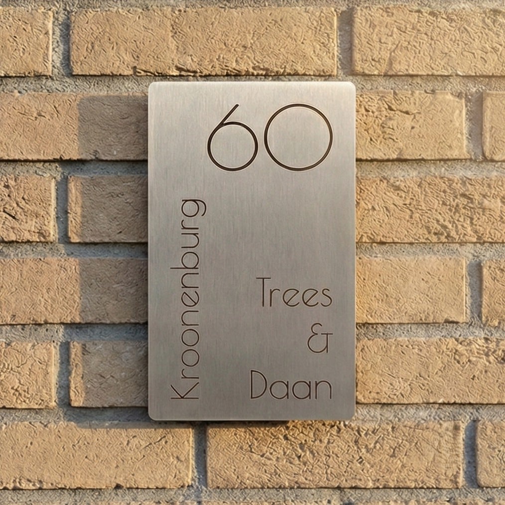 Naambord RVS 9 x 15 cm V02