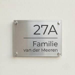 Naambord RVS - Plexiglas 20 x 15 cm