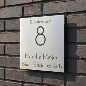 Naambord RVS 20 x 20 cm