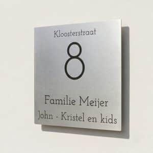 Naambord RVS 20 x 20 cm